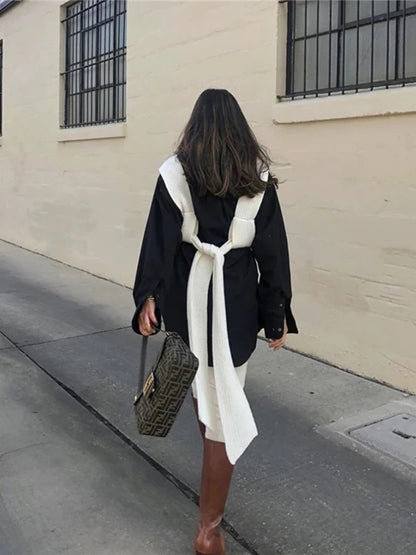 2025 New DIY Style Knitted Tank Top Sweater Female Streetwear Fashion High Waist Camisole Women Sexy Backless Bandage Tops