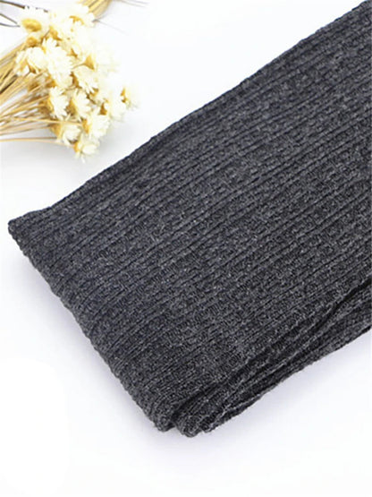 Leggings ajustados de punto elásticos para mujer, de otoño e invierno, con cintura alta, acanalados, cálidos y sexys, moda 2025