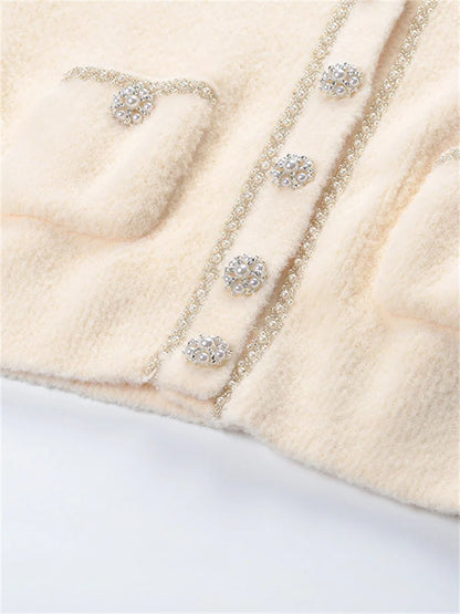 Glitter Knit 2 Piece-Set Long Skirt Women Patchwork Elegant Luxury Fashion Gown Outfits Knitwear Ladies Maxi Skirt Sets