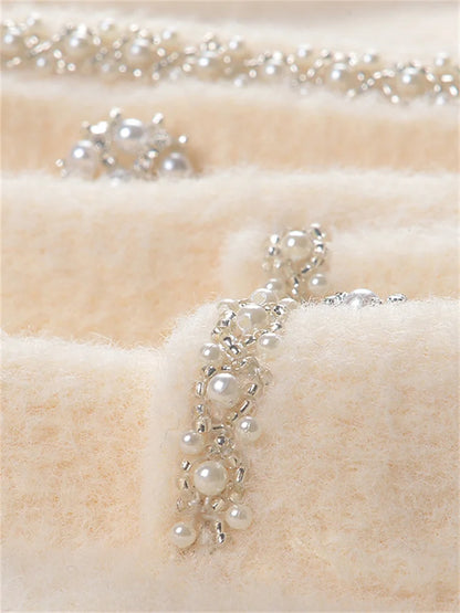 Glitter Knit 2 Piece-Set Long Skirt Women Patchwork Elegant Luxury Fashion Gown Outfits Knitwear Ladies Maxi Skirt Sets