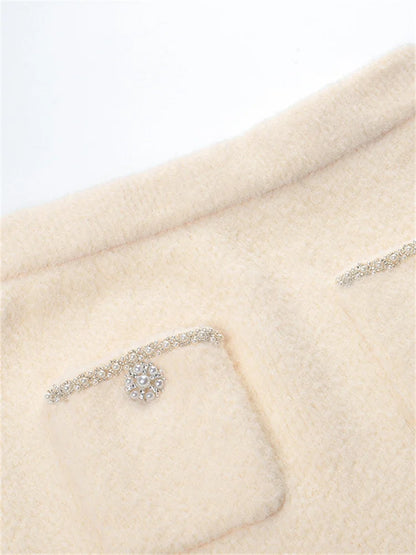 Glitter Knit 2 Piece-Set Long Skirt Women Patchwork Elegant Luxury Fashion Gown Outfits Knitwear Ladies Maxi Skirt Sets