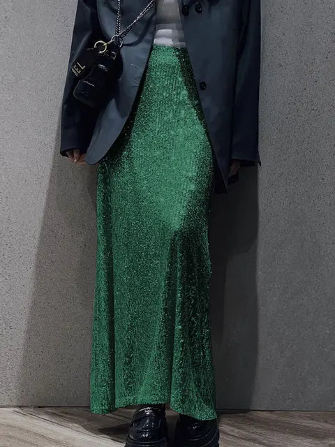 Glitter Sequin Crop top Female Long Sleeve Fashion Sexy Outfit T-shirt Solid Casual High Street Sparkle For Women Y2k Top