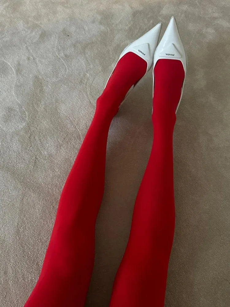 New Tights Women Stockings Slim See-Through Lingerie Lace Leggings Winter Women’s Pantyhose Red Bodys Sexy Mujer Bottom
