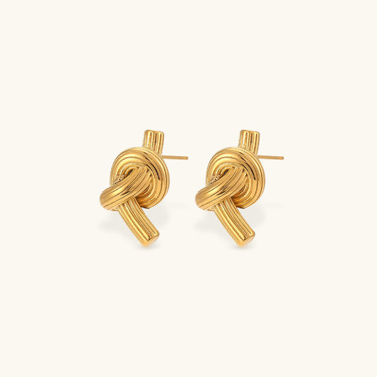 Twine Knot Gold Earrings