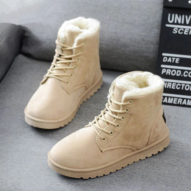 Casual Suede Winter Flat Ankle Boots with for Women | Ideal for Winter