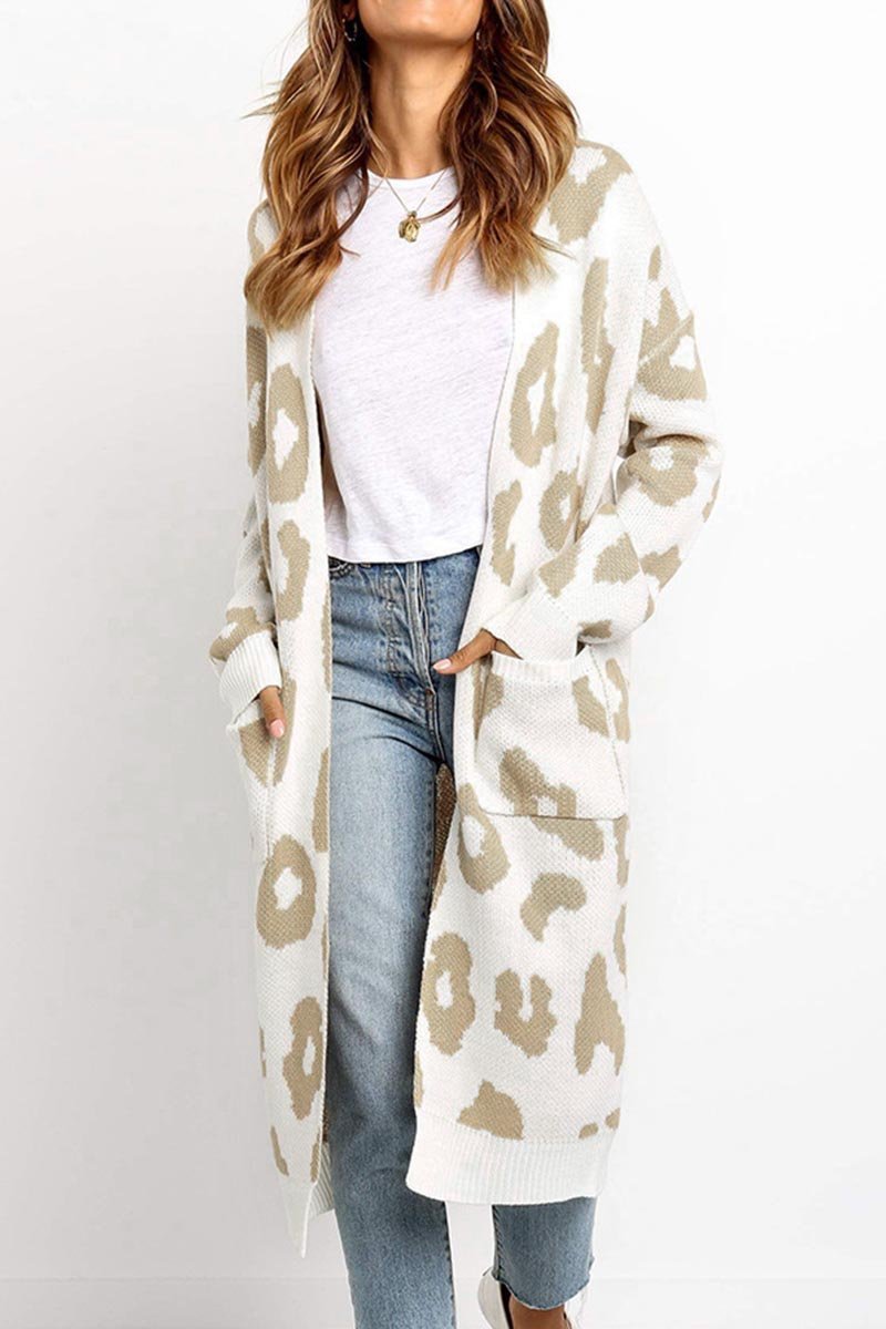 Leopard Print Sweet Comfy Cardigan Tops Sweater(3 Colors)
