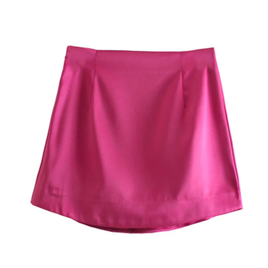 Minifalda sexy con cremallera lateral de color liso para mujer, falda ligera, suave, informal, ajustada y elegante
