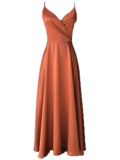 Vestido largo playero sexy de verano para mujer, elegante vestido blanco de fiesta de noche con escote en V y espalda descubierta de satén con vendaje para mujer.