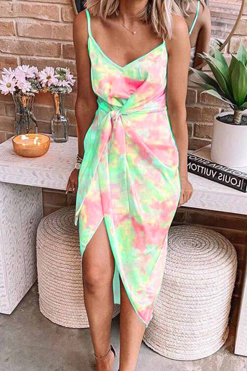 Vestidos midi con efecto tie-dye y bandage