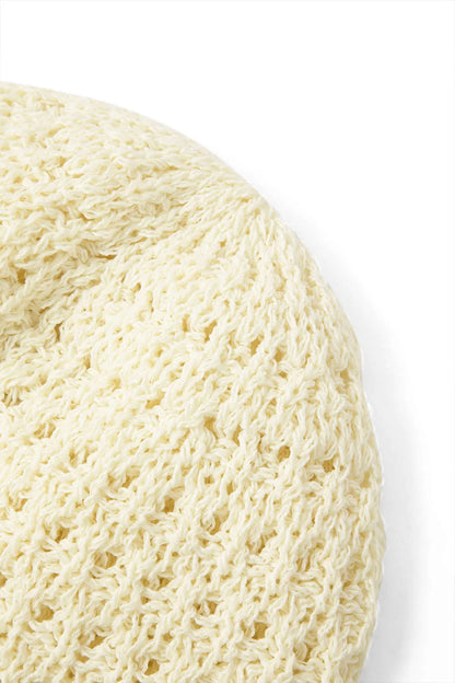 Zem Beige Embroidery Crochet Bucket Hat