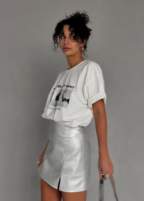 Champagne Nights Graphic Tee – Oversized Party Print T-Shirt