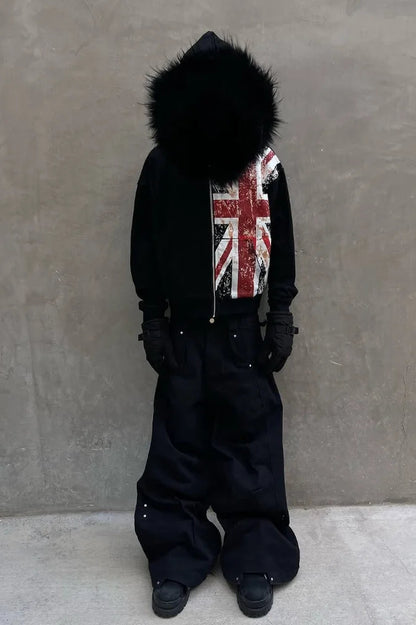 National Flag Pattern Printed Hoodie