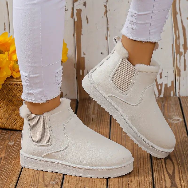 Casual Stylish Suede Ankle Boots with Fur for Women | Great for Casual Days