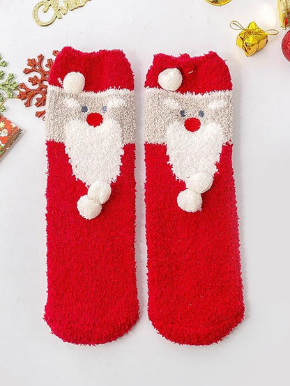 Crew Socks Party Christmas Gift Multi Color Animal Patterned Polyester Spandex Casual Classic Warm Cute 1 Pair for Women