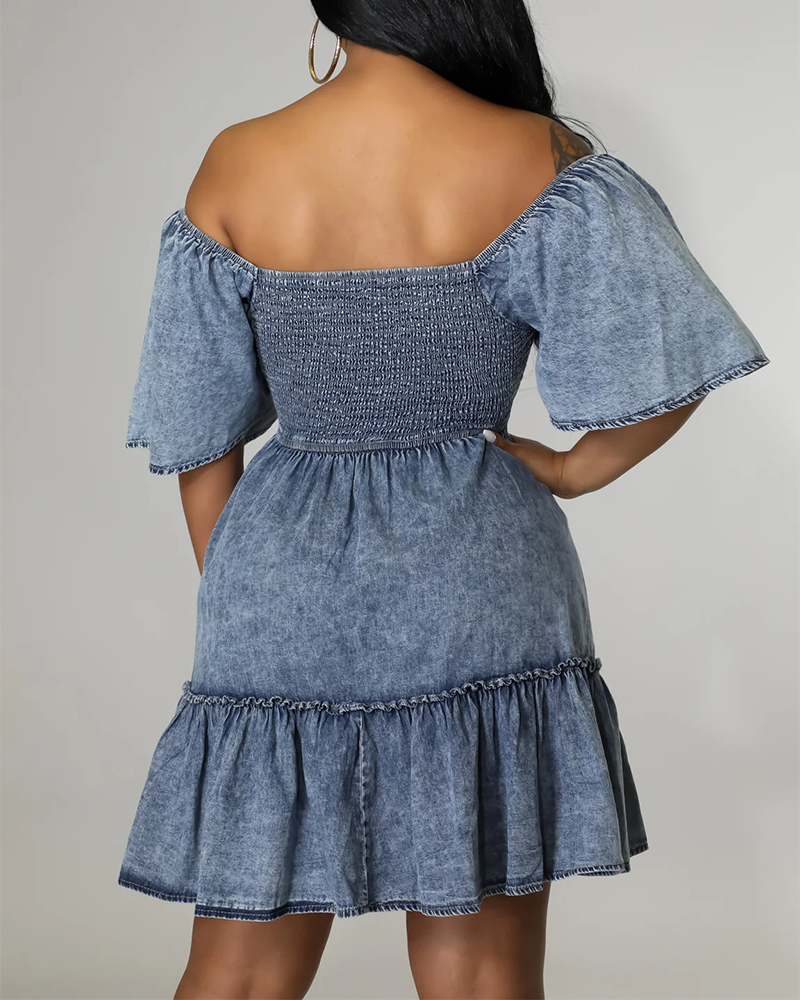 Denim Short Sleeve Dress