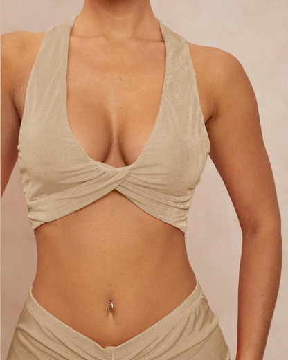 Slim-Fit Tube-Top Skirt Suit