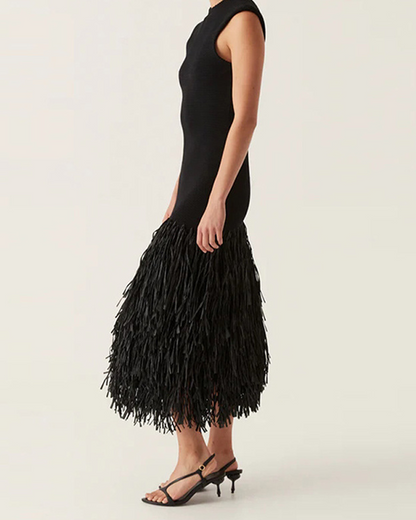 Fringed Hem Dress