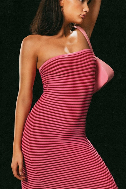 Vestido largo de punto a rayas sin mangas Adela 