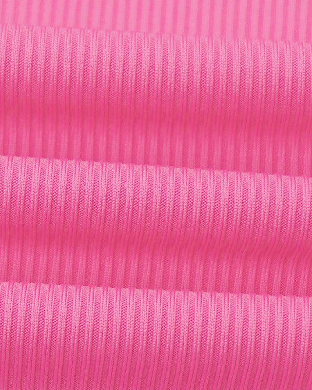 Solid Color Round Neck Vest Side Slit Skirt Suit