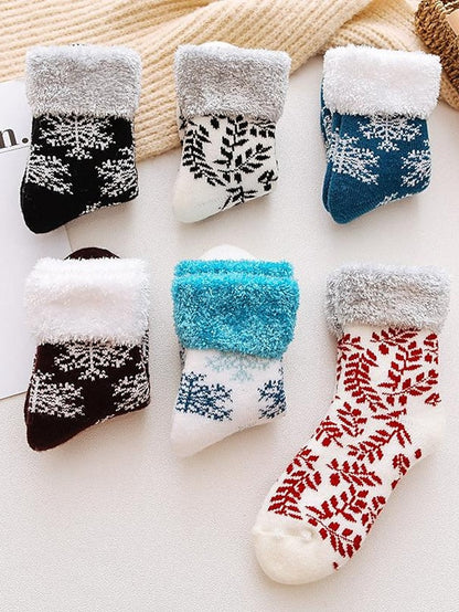 Crew Socks Thick Winter Warm Socks Home Christmas Work Polyester Spandex Nylon Basic Casual Warm Elastic Casual 1 Pair for Women