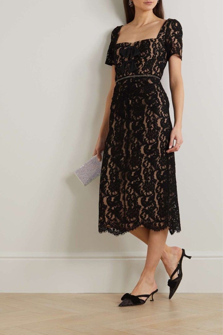 Amanda Embroidered Lace Bowkont Maxi Dress
