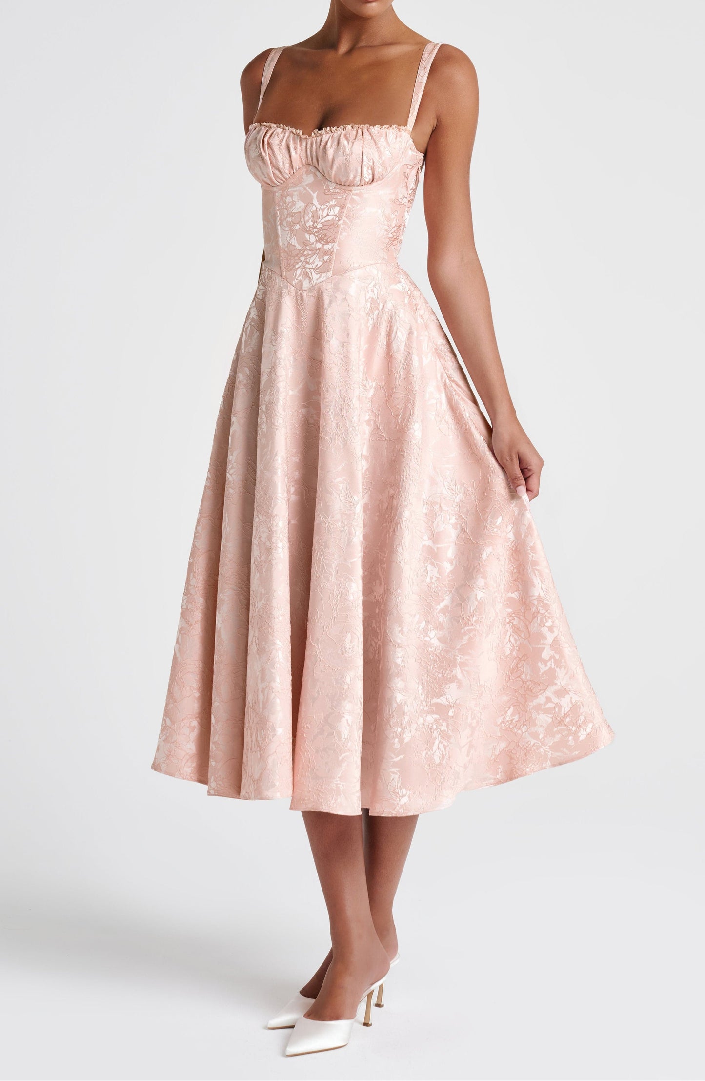 Genevra Midi Dress - Soft Peach