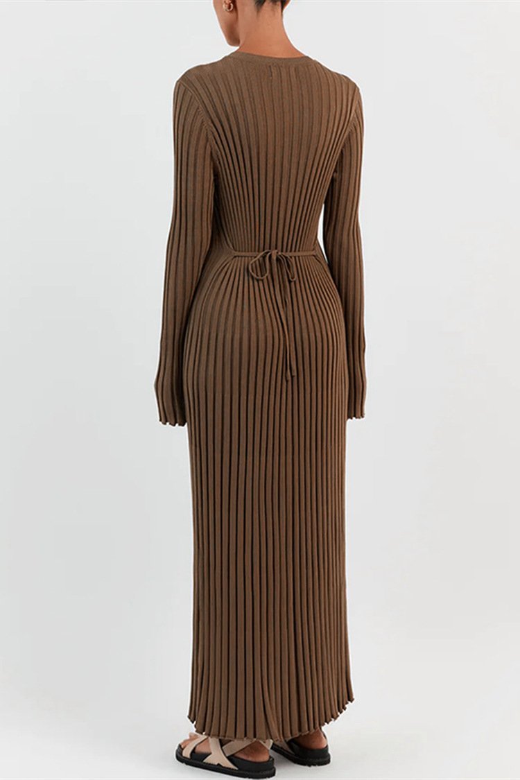 Vestido largo de punto con ribete acampanado Antonia