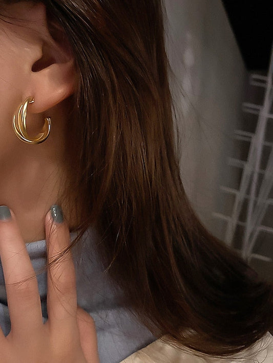 1 Pair Hoop Earrings For Birthday Gift Prom Imitation Pearl Alloy Drop Fashion for Women