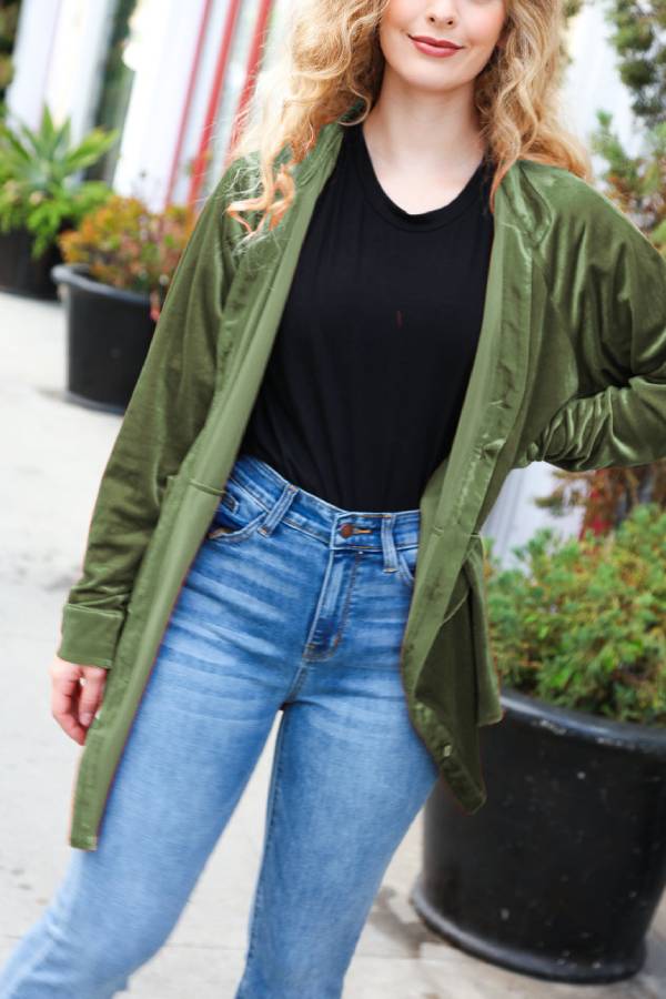 Rust Velvet Button Down Tunic Top