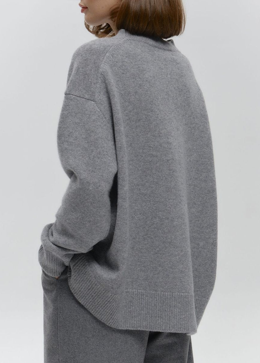 Cocoa Haze - Relaxed Knit Pullover Sweater