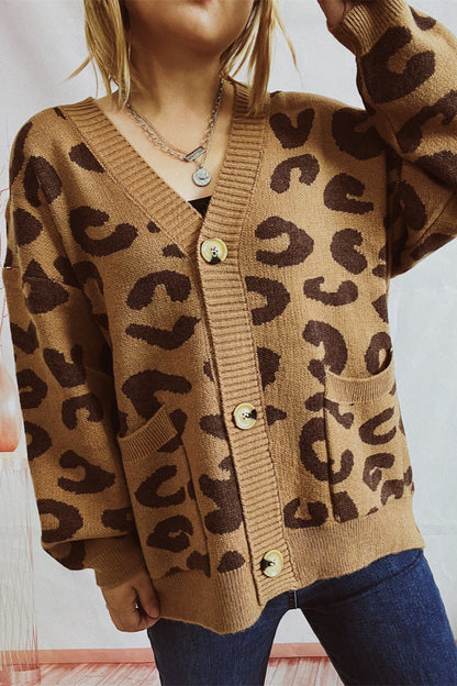 Casual Leopard Long Sleeve Cardigan