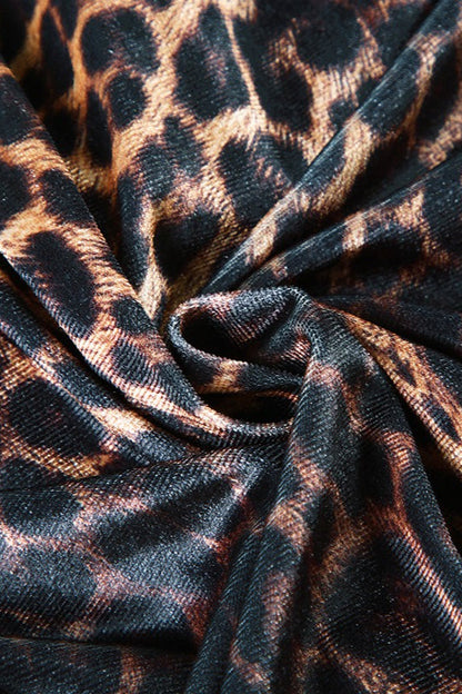 Leopard Fur Collar Short Coat