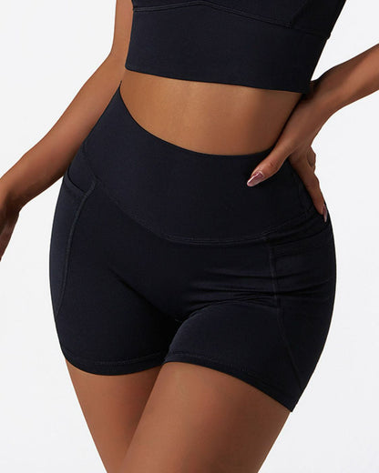 Quick-Dry Biker Shorts with Pockets