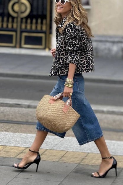 Marion Cropped Leopard Jacket