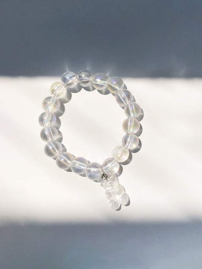 Bear Charm Clear Beaded Bracelet for Women