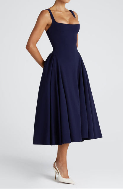 Venice Midi Dress - Navy
