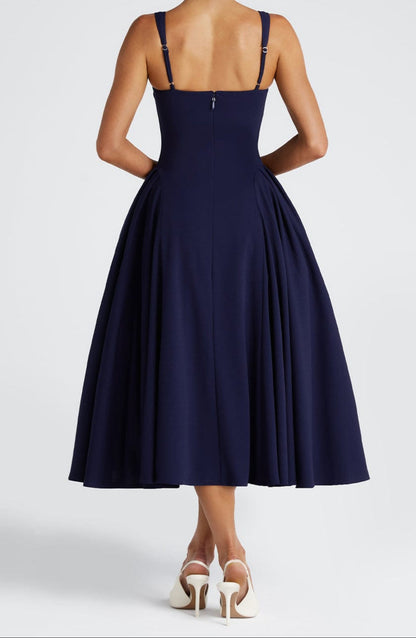 Venice Midi Dress - Navy