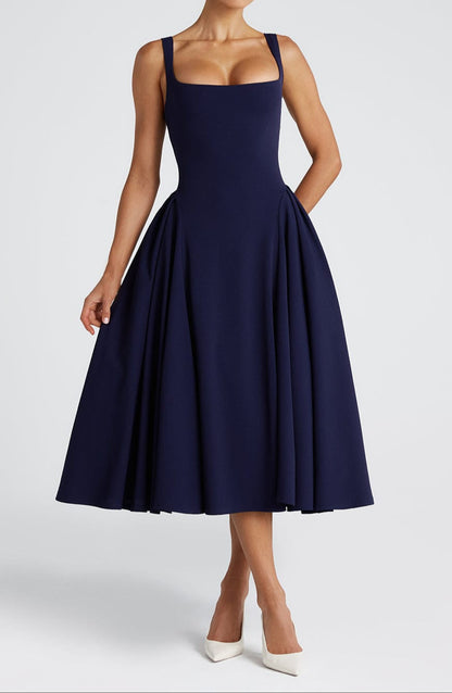 Venice Midi Dress - Navy