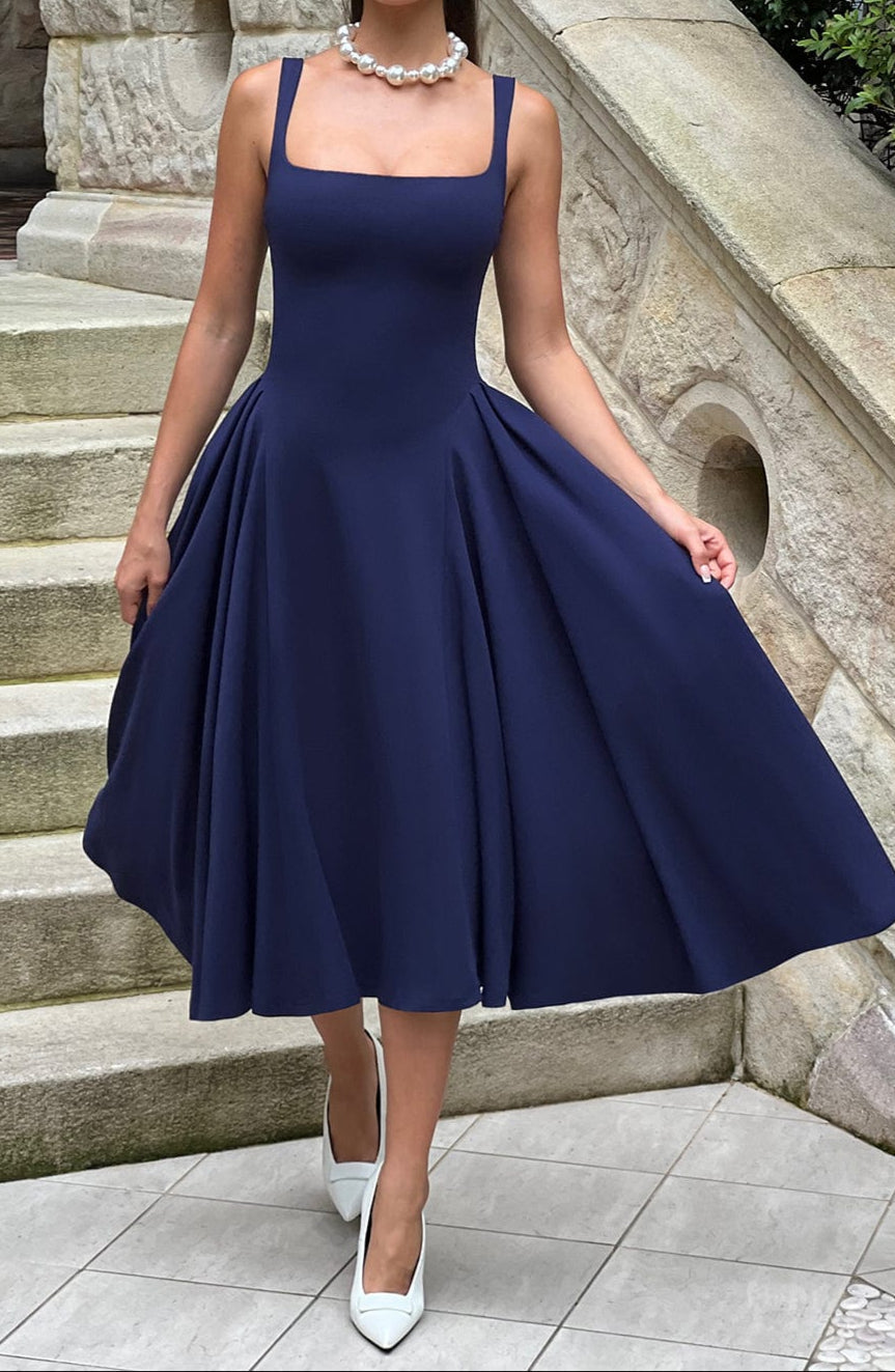 Venice Midi Dress - Navy