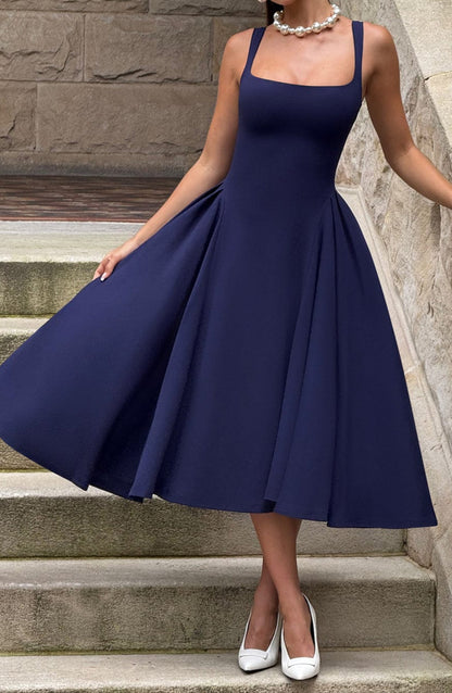 Venice Midi Dress - Navy