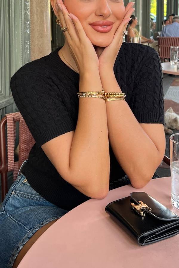 Solid Color Short Knit Sweater