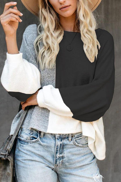 Stitching Knitted Sweater Tops