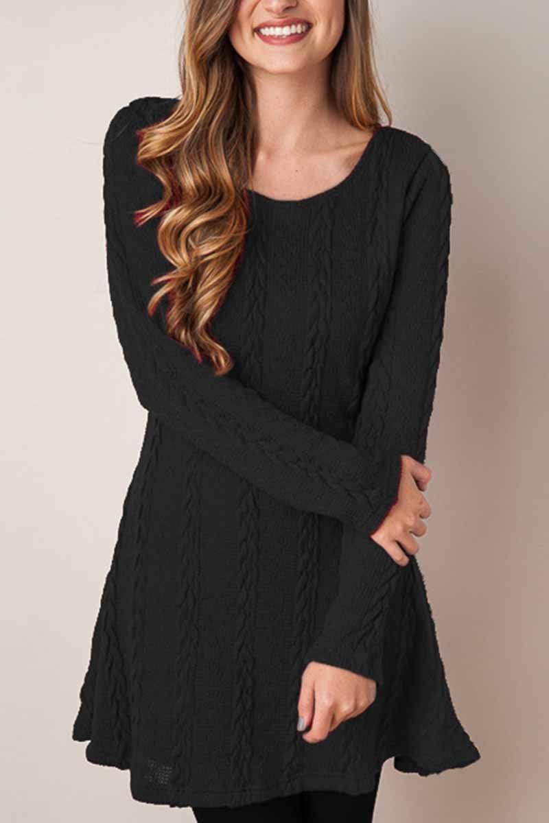 Solid Color Mini Dress