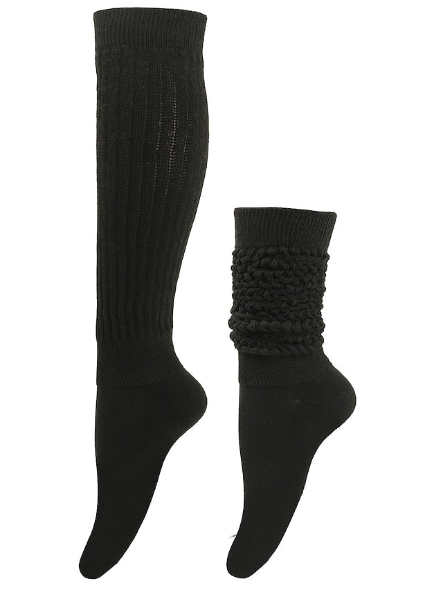 Crew Socks Home Work Daily Solid Color Polyester Spandex Simple Casual Warm Casual 1 Pair for Women