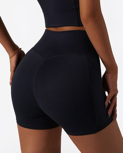 Quick-Dry Biker Shorts with Pockets