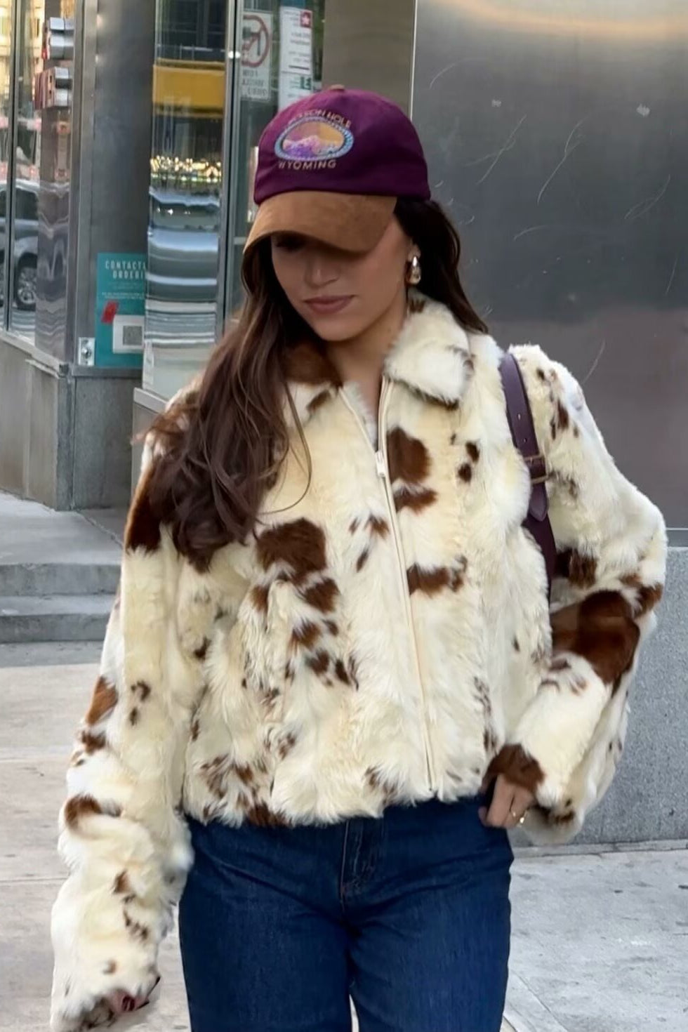 Stylish Leopard Print Faux Fur Coat