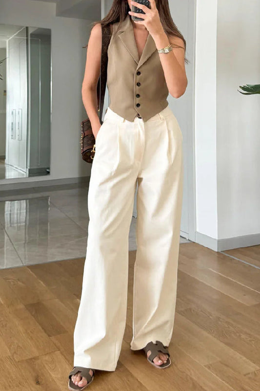Conjunto informal de dos piezas con chaleco y pantalones Lasel