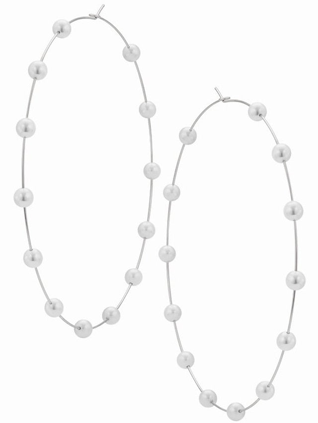 gold hoop pearls huge earrings thin lightweight circle jewelry for women for Women