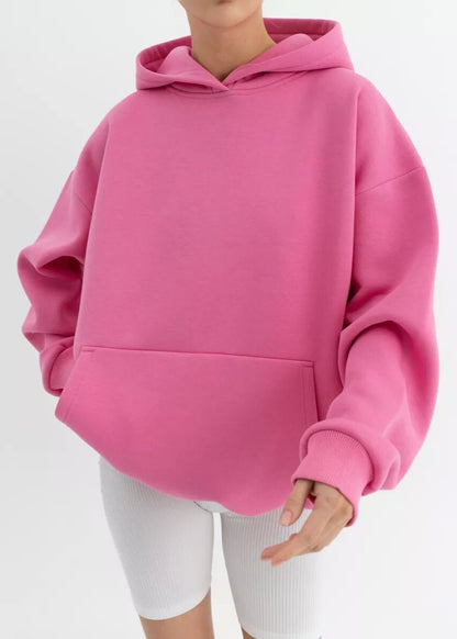 Vibrant Pink Oversized Hooded Sweatshirt