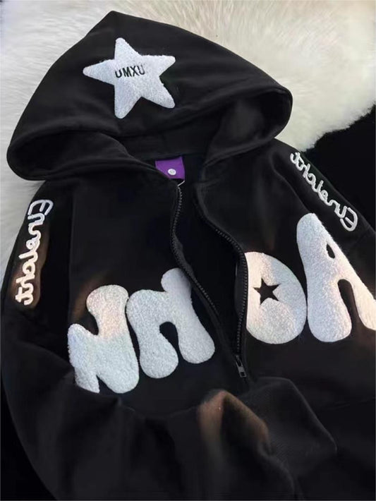 Y2K Oversize Hoodie with Letter Print